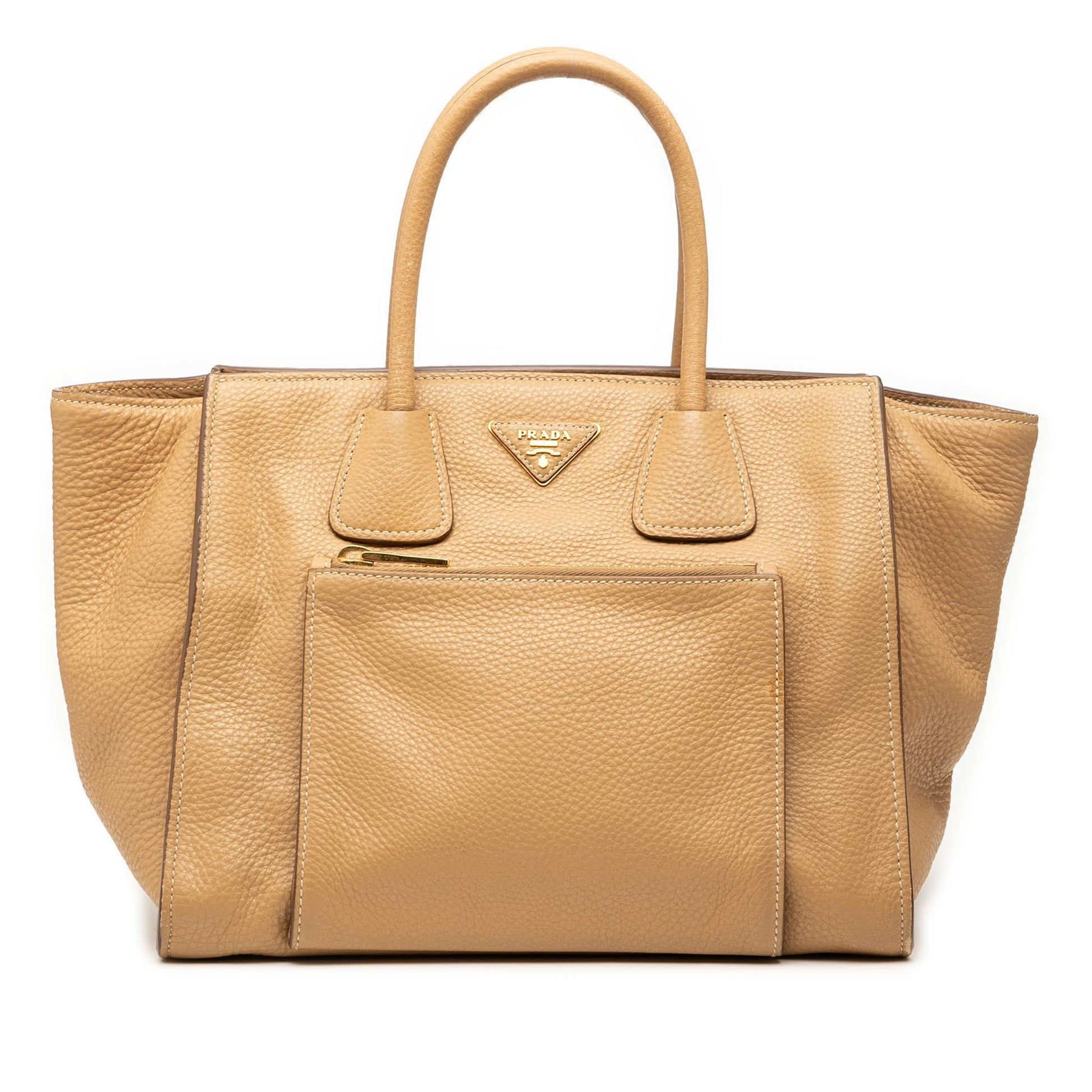Prada Daino Front Pocket Open Convertible Tote Vitello Tote Bag Convertible Tote 1