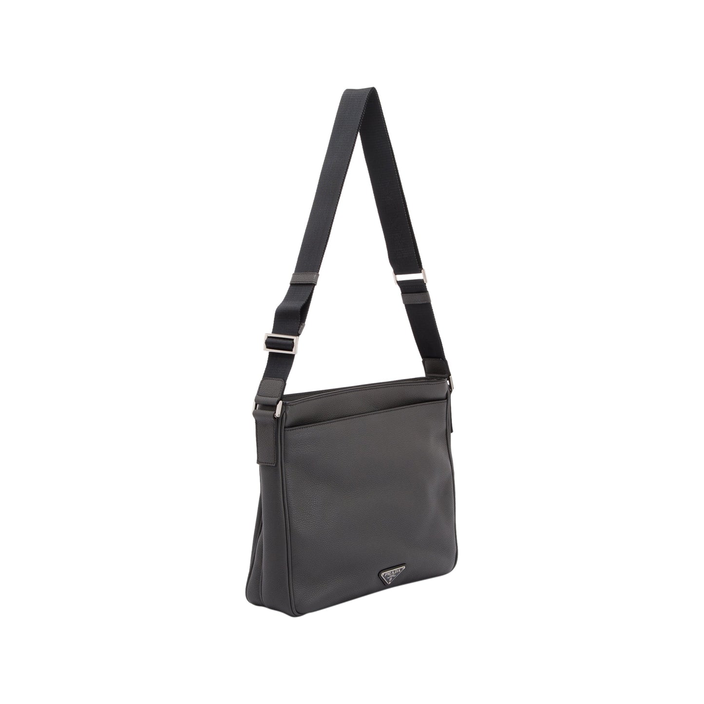 Prada Vitello Daino Front Pocket Zip Messenger Bag Travel Bag
