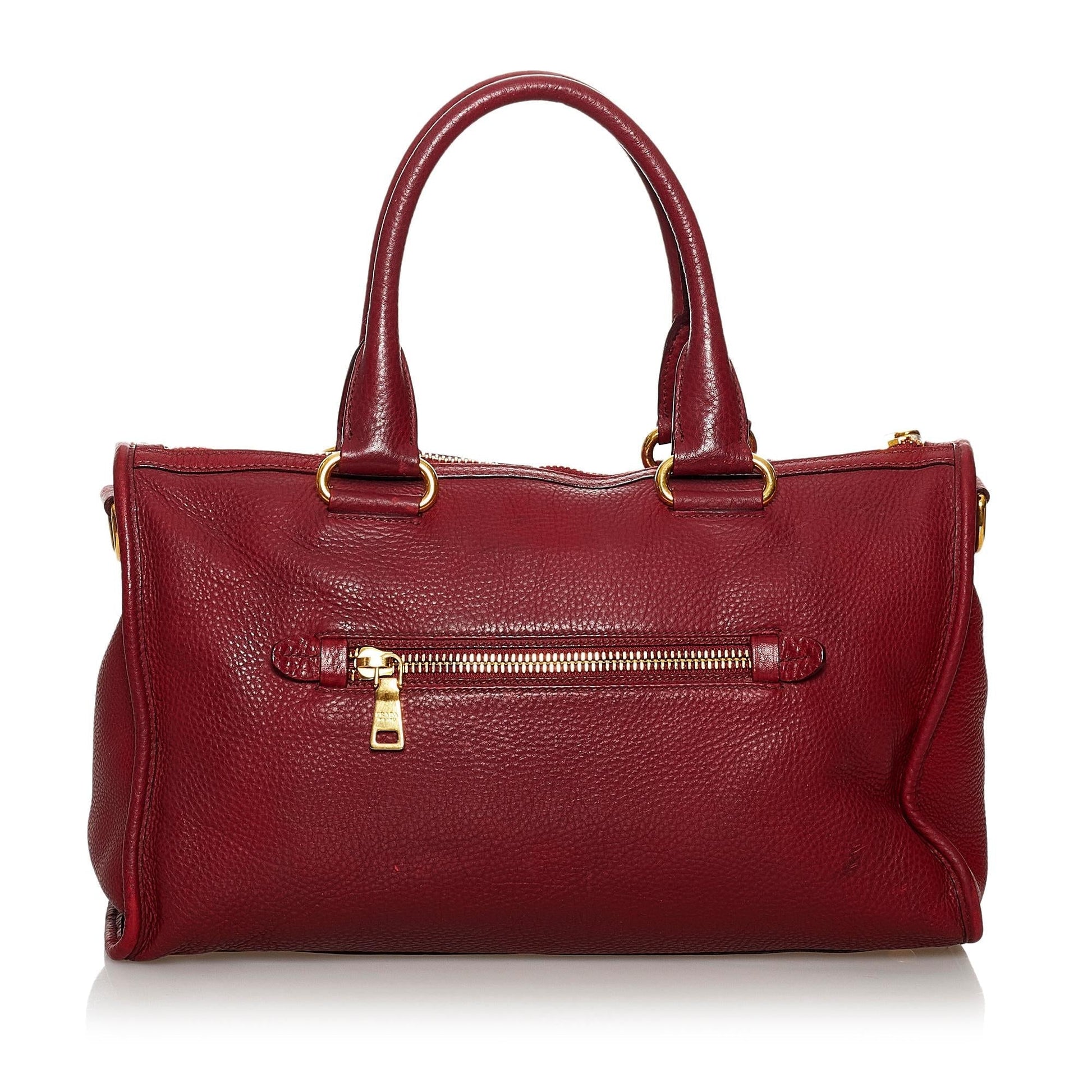 Prada Daino Handbag Shg Vitello Satchel Bag Handbag Shg 30254