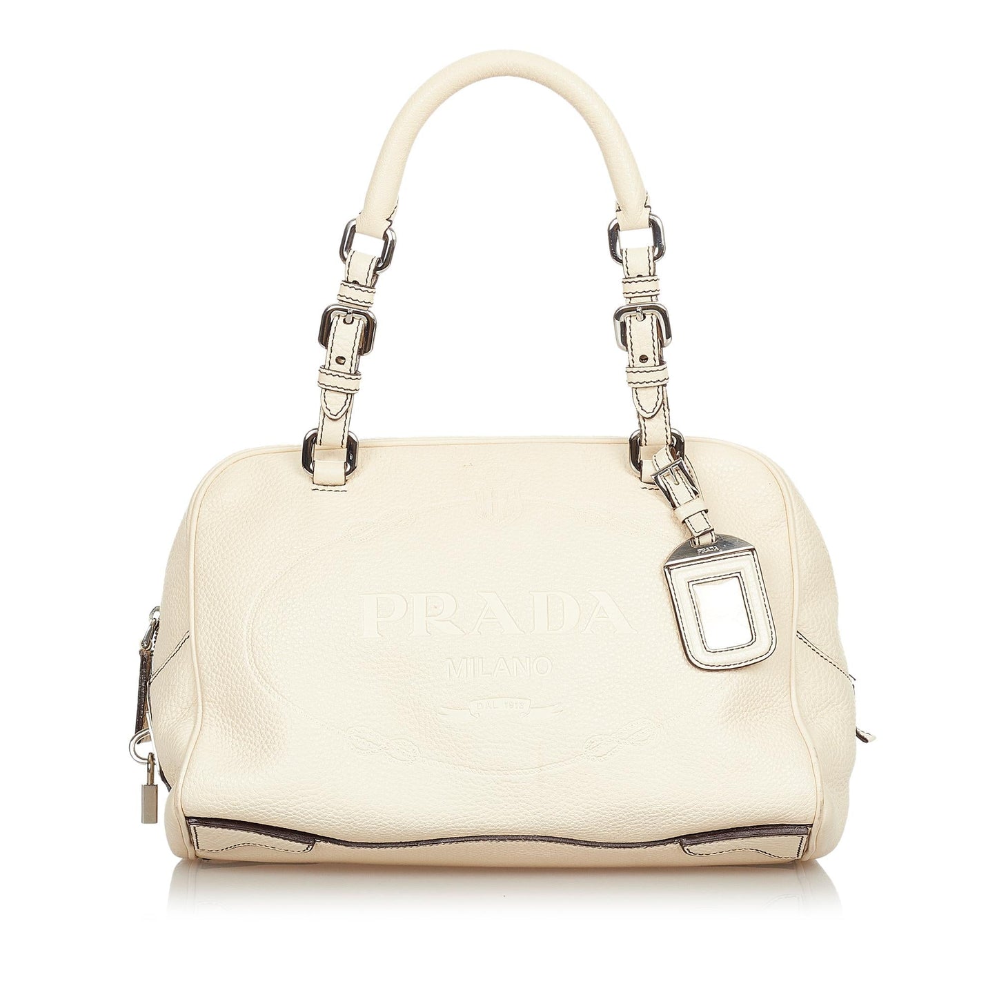 Chanel Prada Daino Handbag Shg Vitello Logo Satchel Bag