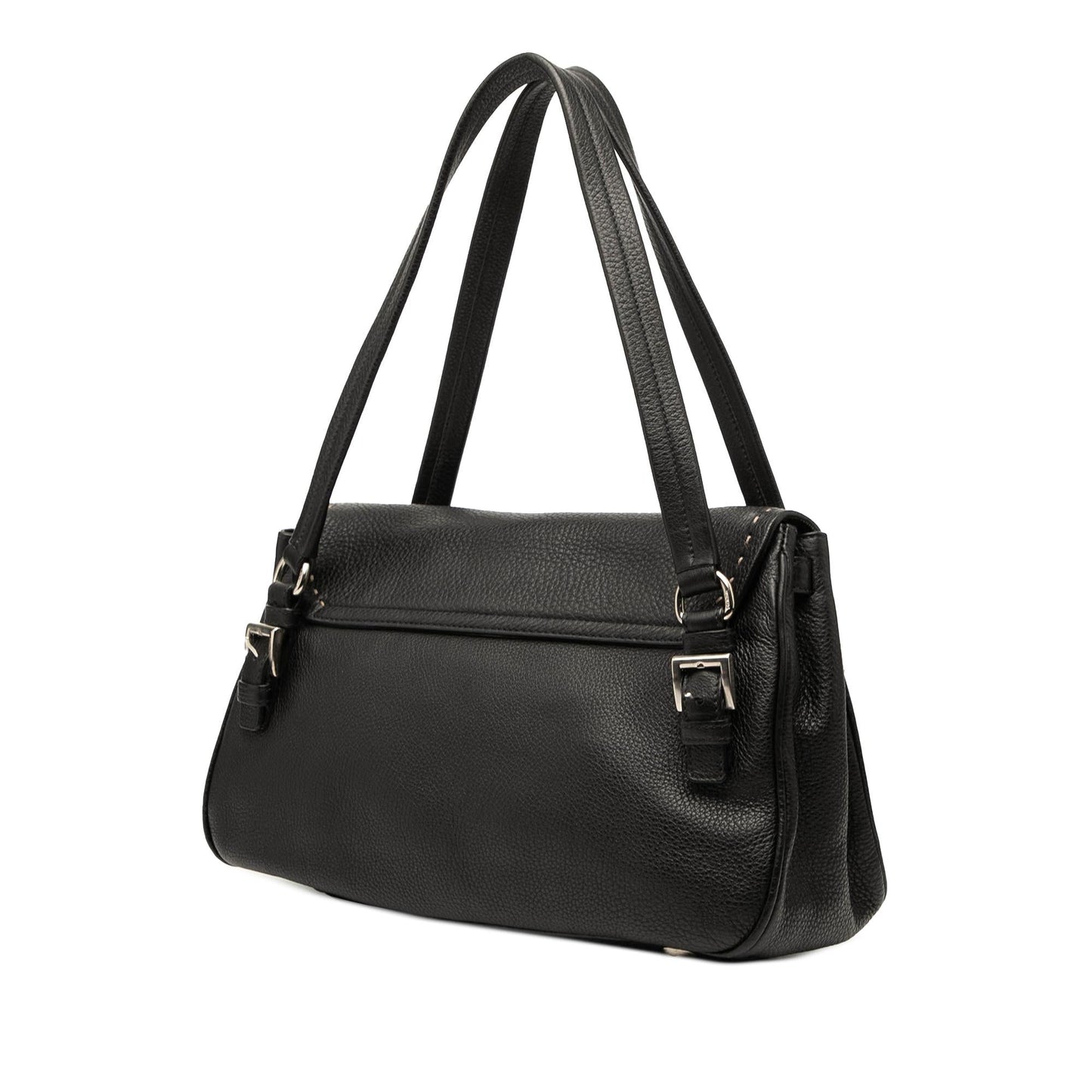 Prada Daino Pushlock Shoulder Bag Vitello Flap