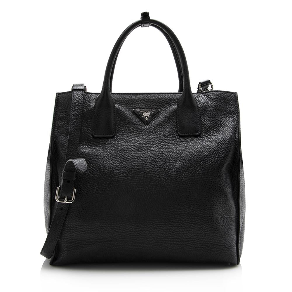 Prada Daino Shopping Tote Vitello Tote Bag Tote Shf 14541