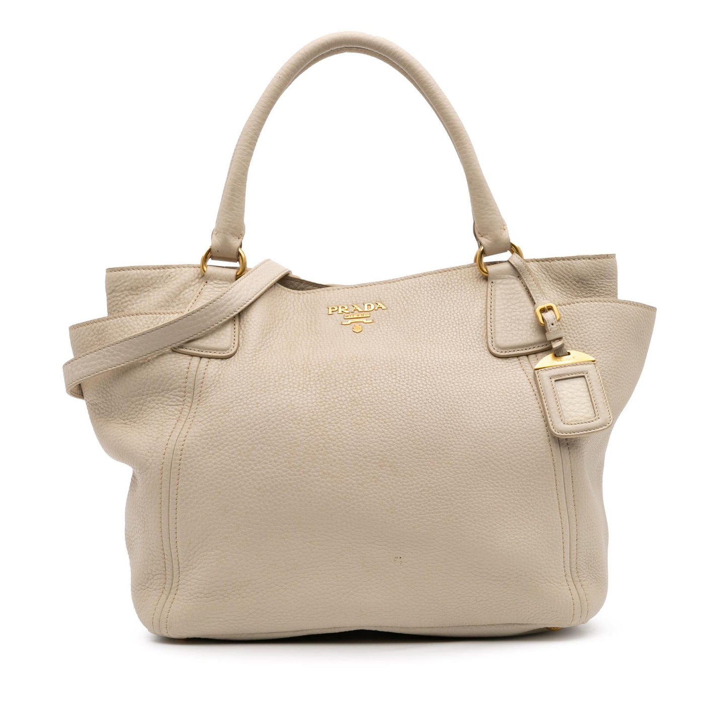 Prada Daino Side Pocket Convertible Tote Vitello Tote Bag