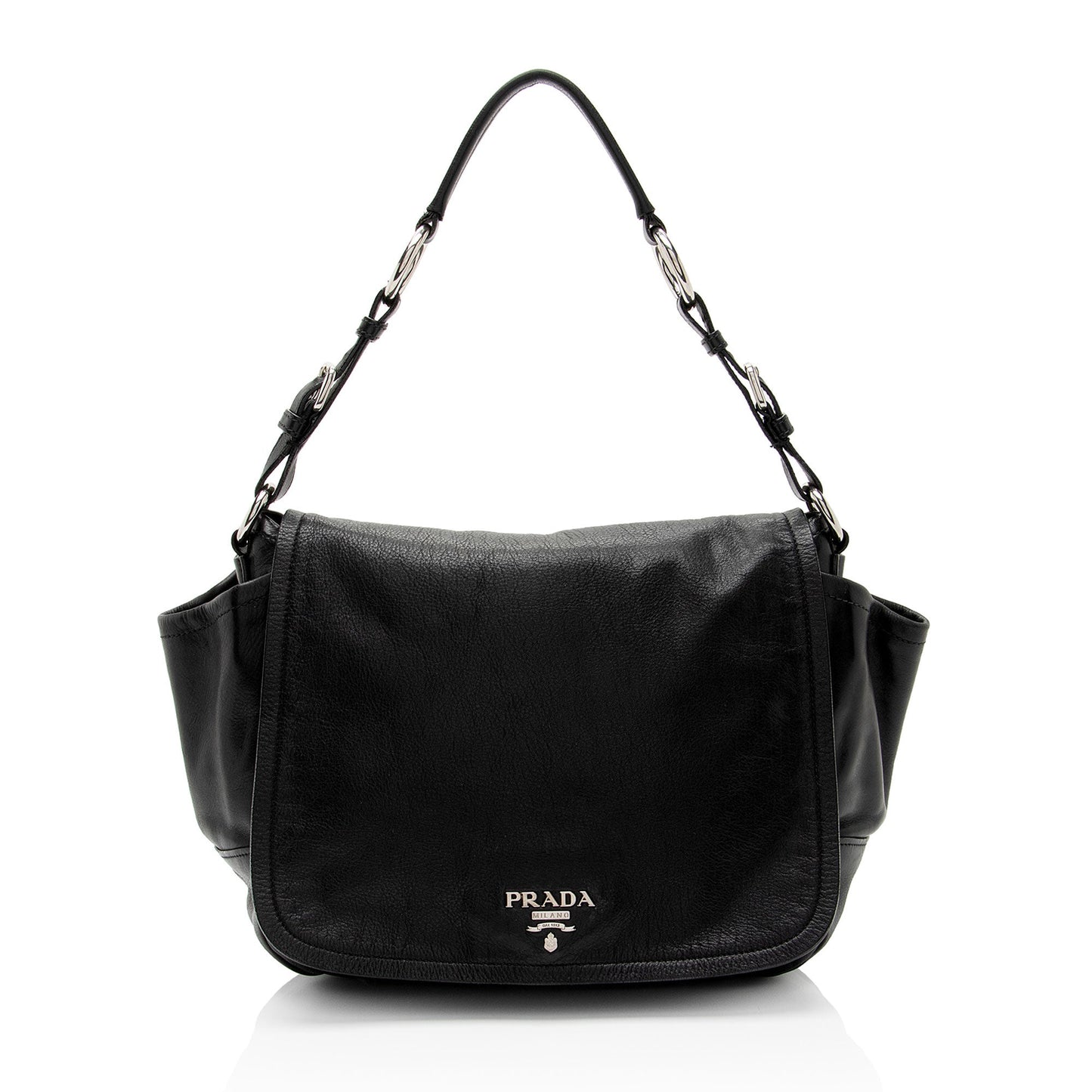 Prada Daino Side Pocket Bag Shf Cfyvug Vitello Flap Shoulder Bag