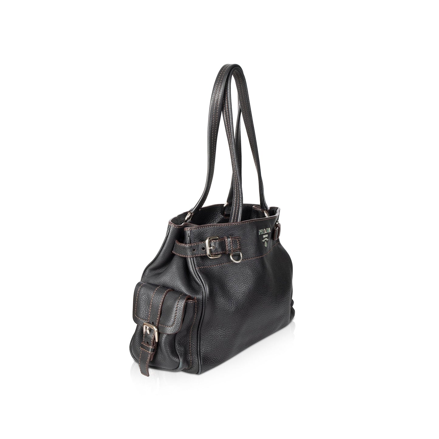 Prada Vitello Daino Side Pocket Tote Handbag Tote Bag