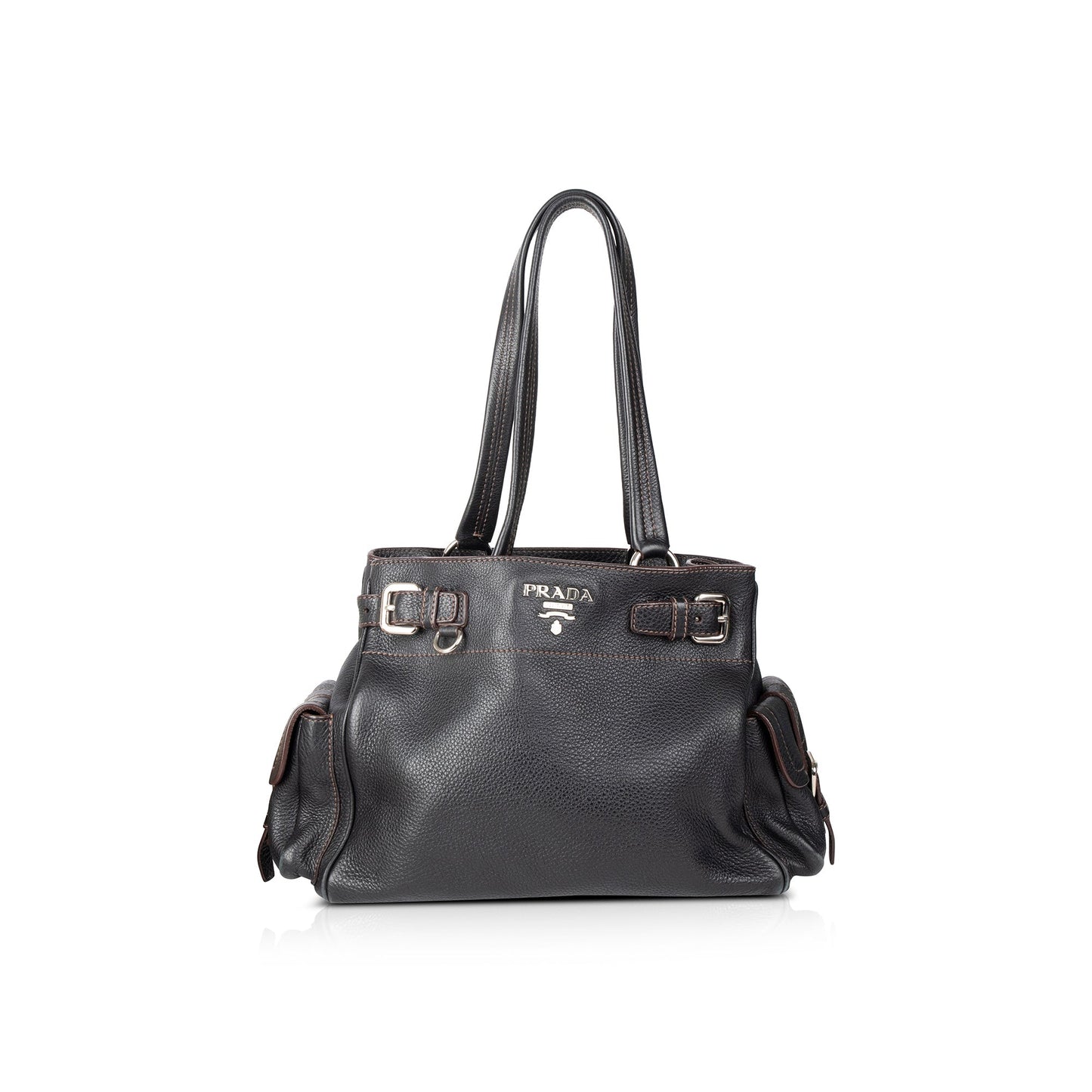 Prada Vitello Daino Side Pocket Tote Handbag Tote Bag
