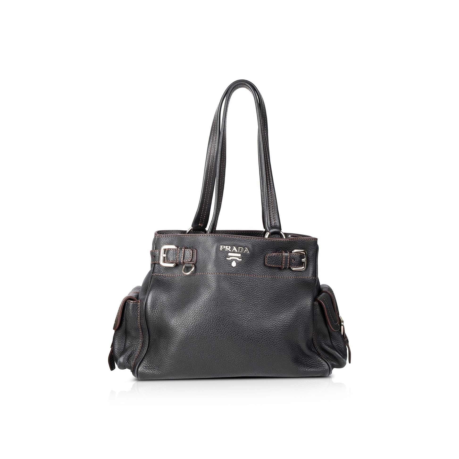 Prada Vitello Daino Side Pocket Tote Handbag Tote Bag
