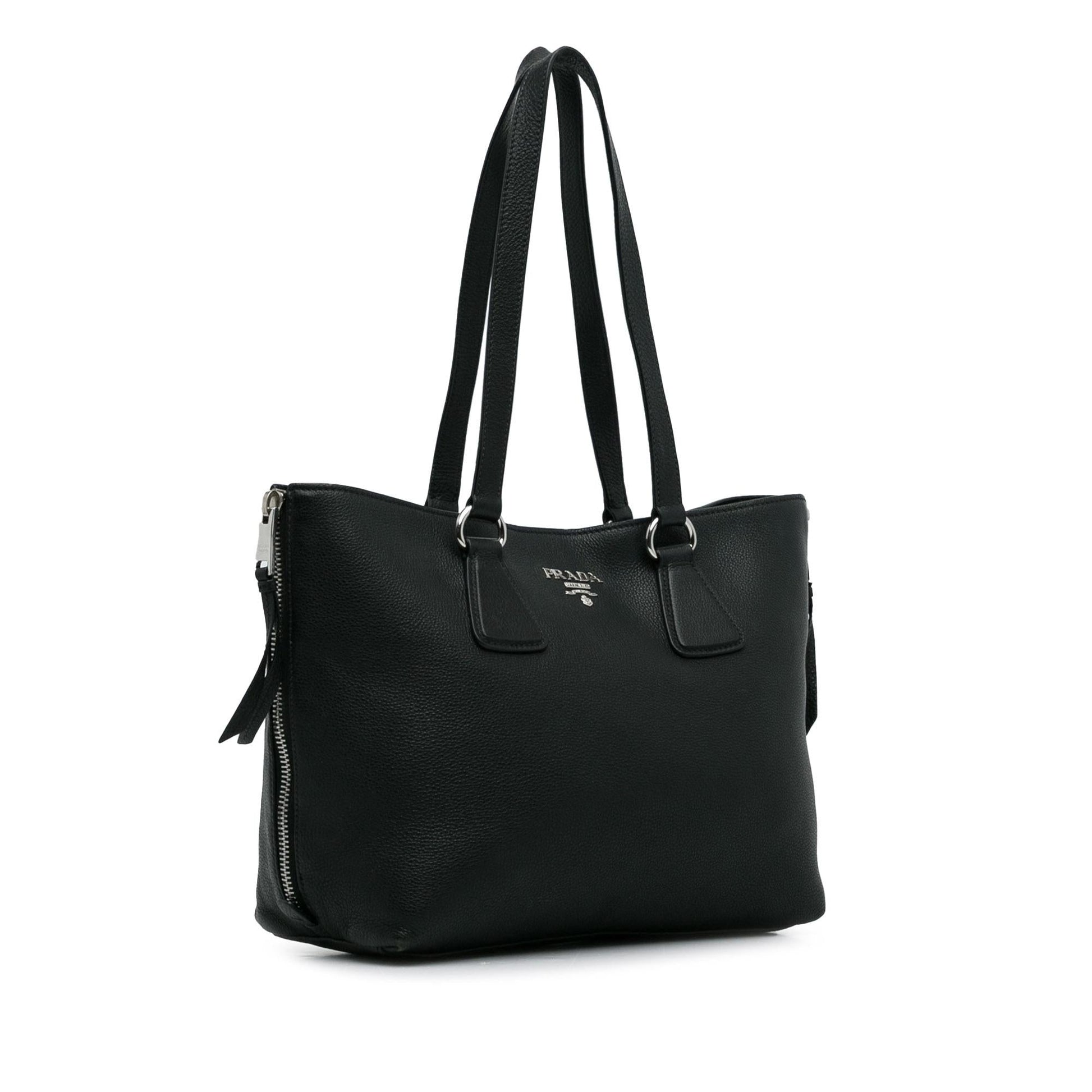 Prada Daino Side Tote Shg G8Allr Vitello Zip Tote Bag