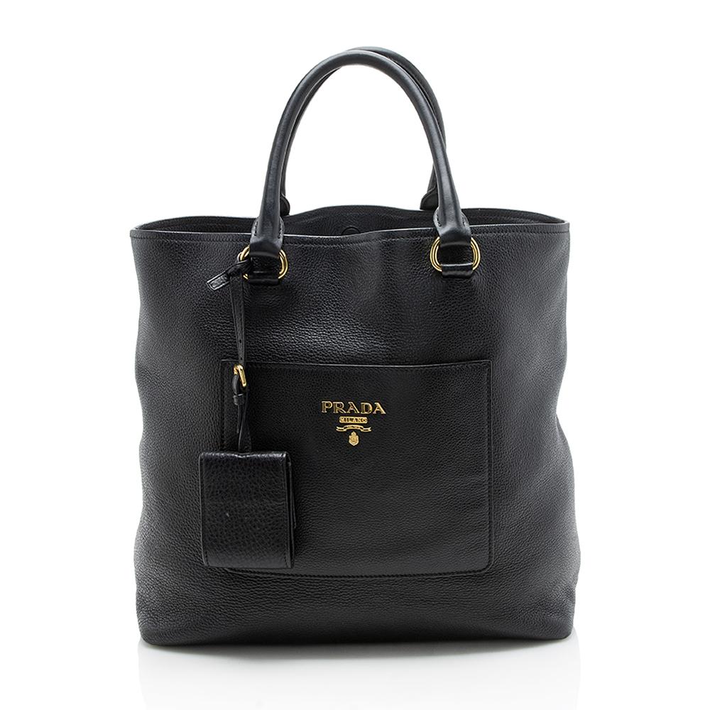 Prada Diano South Tote Leather Vitello Tote Bag