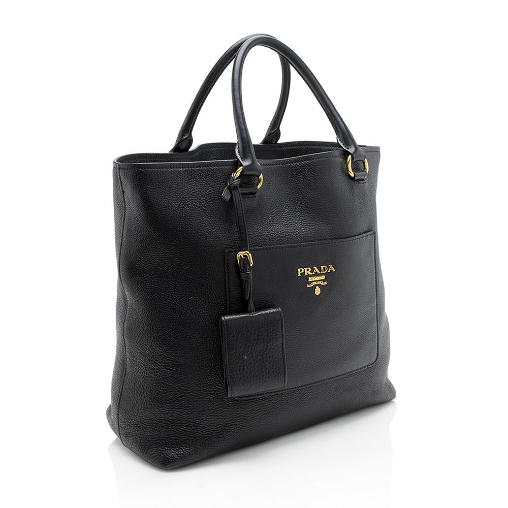 Prada Diano South Tote Leather Vitello Tote Bag