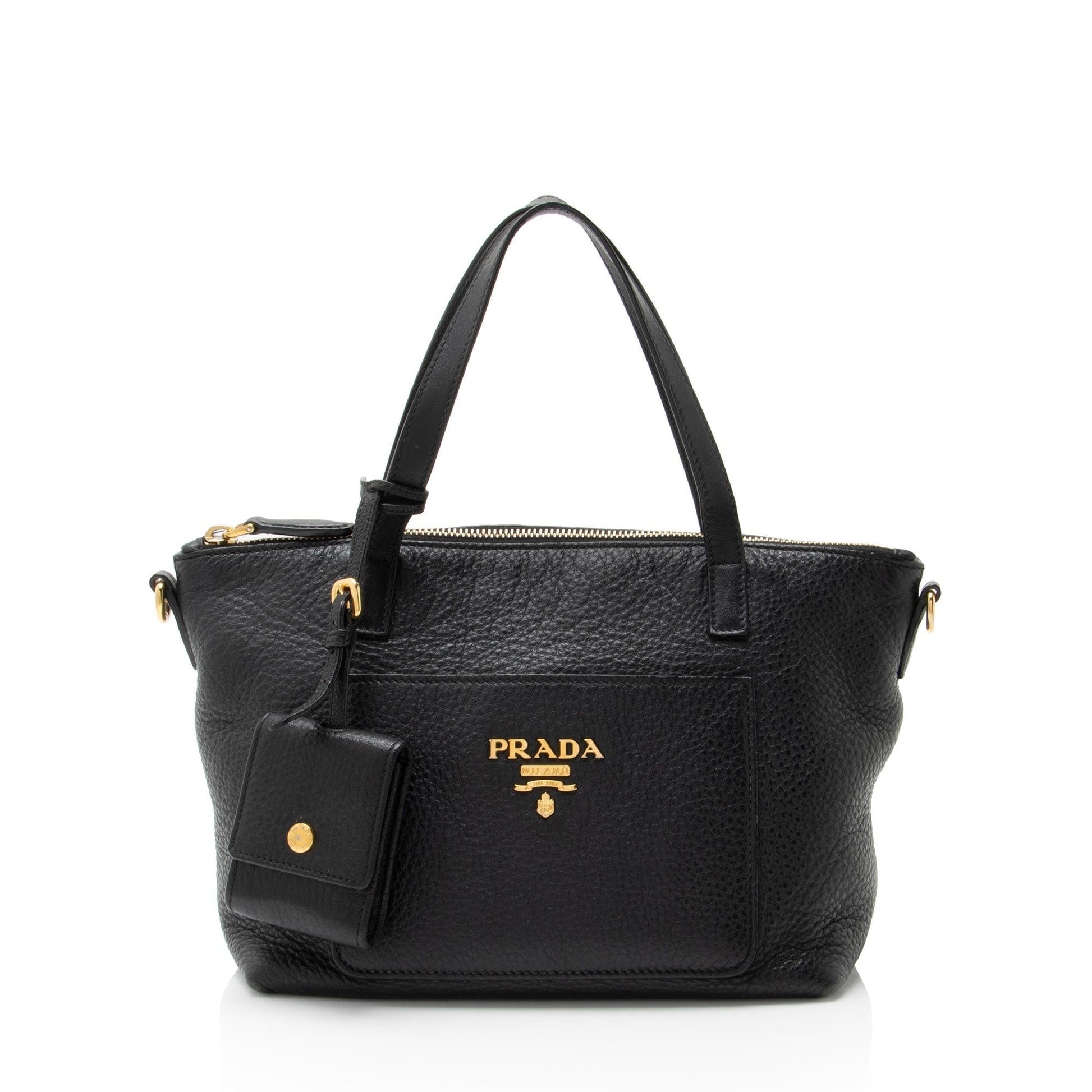 Prada Diano Pocket Tote Vitello Mini Tote Bag