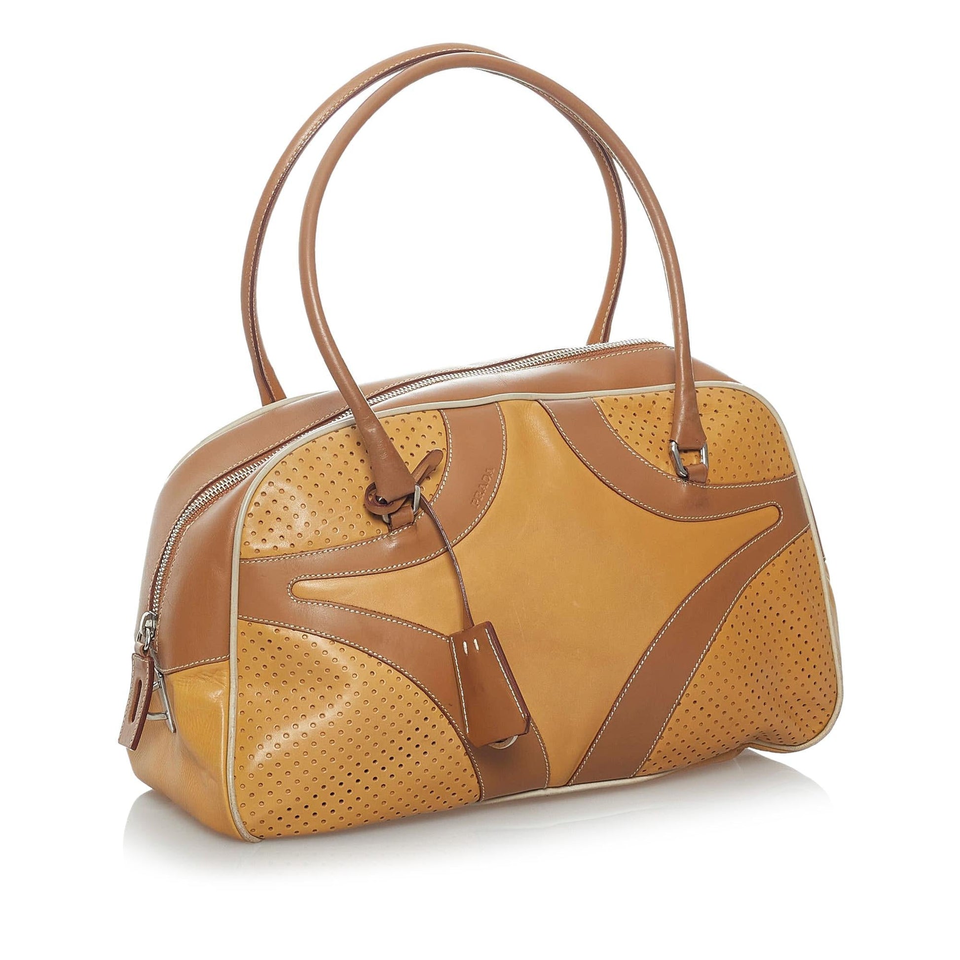 Prada Drive Handbag Shg Vitello Satchel Bag