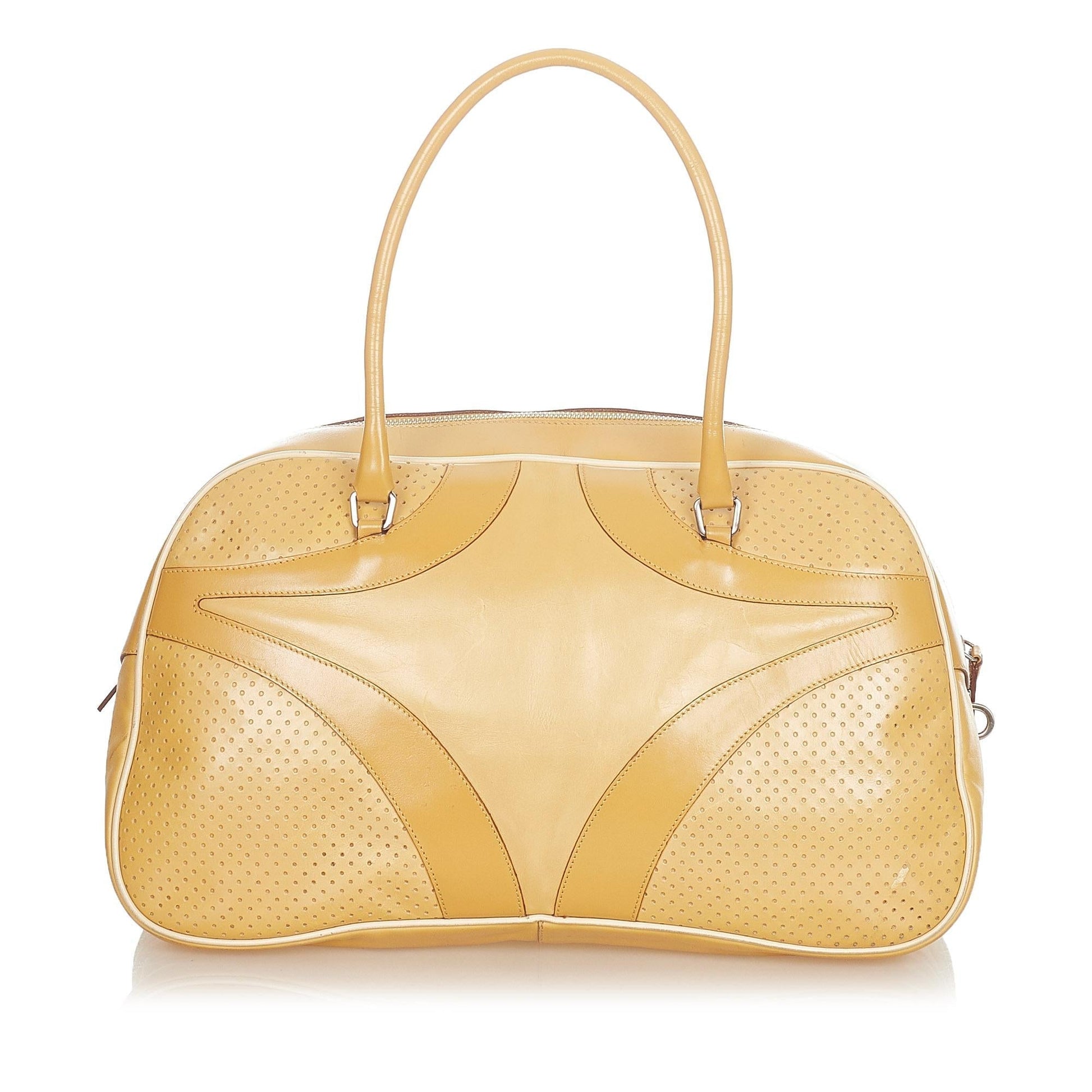 Prada Drive Handbag Shg Leather Vitello Satchel Bag