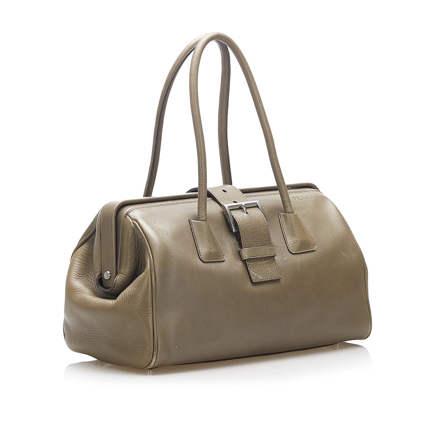 Prada Fibbia Handbag Shg Vitello Satchel Bag