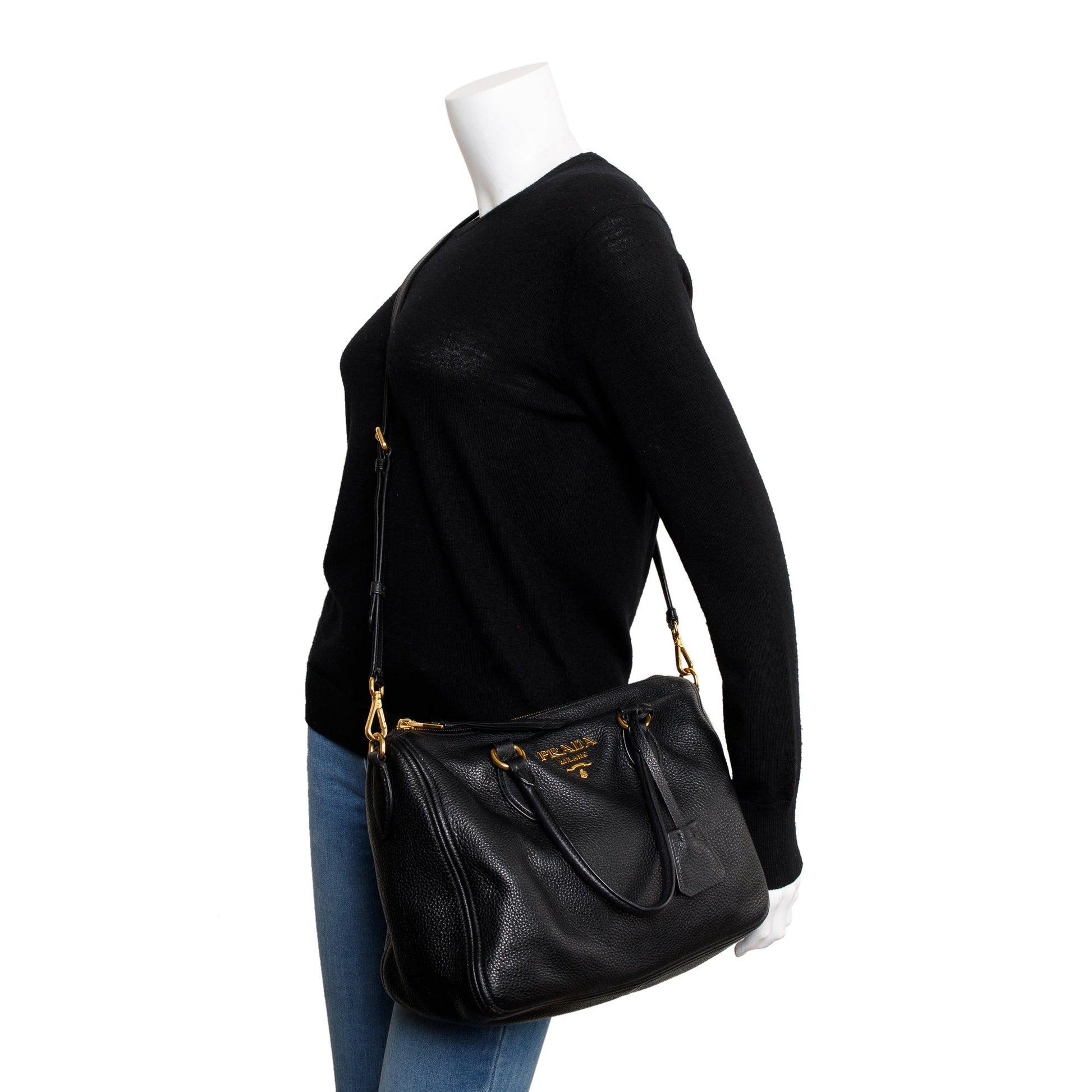 Prada Vitello Phenix Bauletto Bag Travel Bag