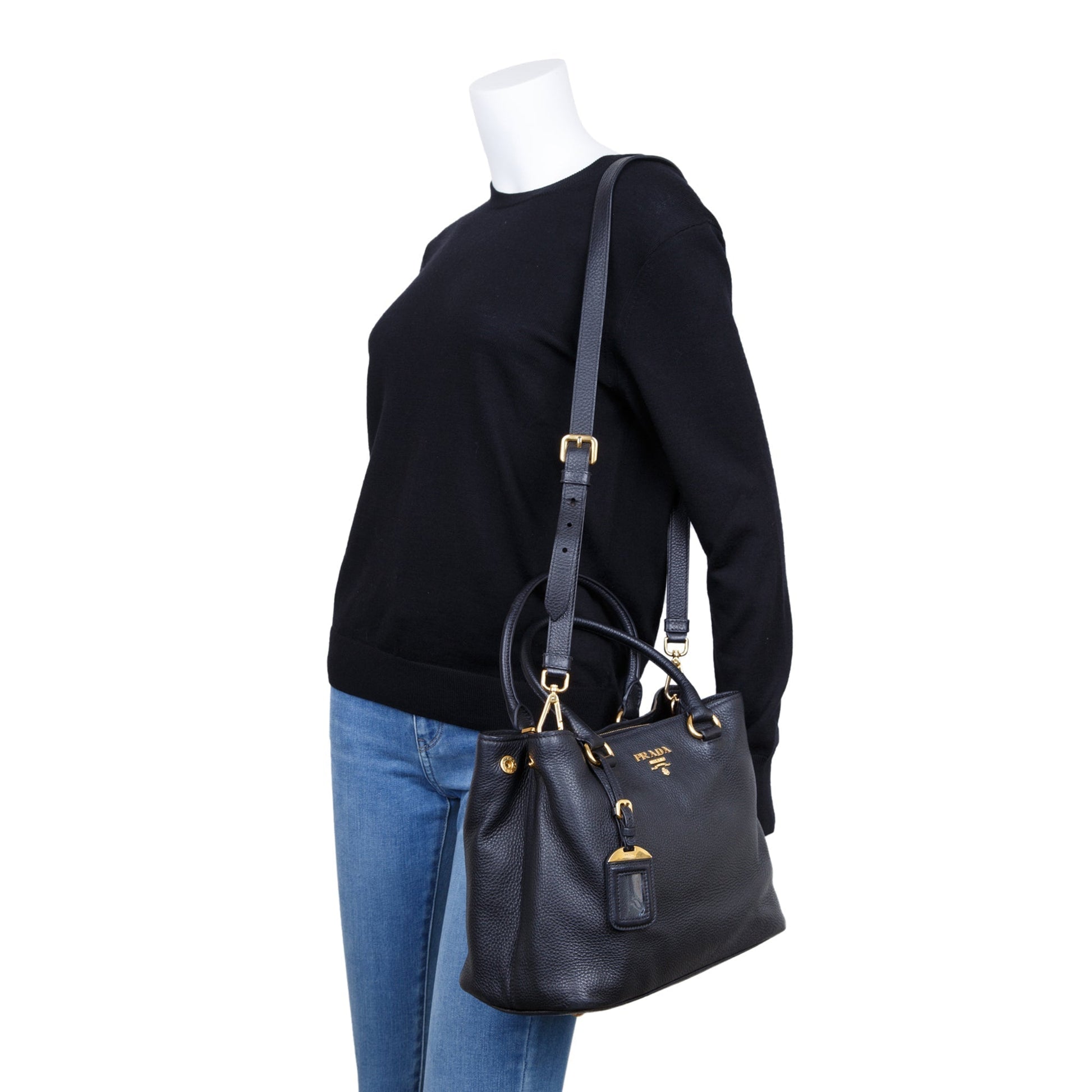 Prada Vitello Phenix Convertible Tote Handbag Tote Bag