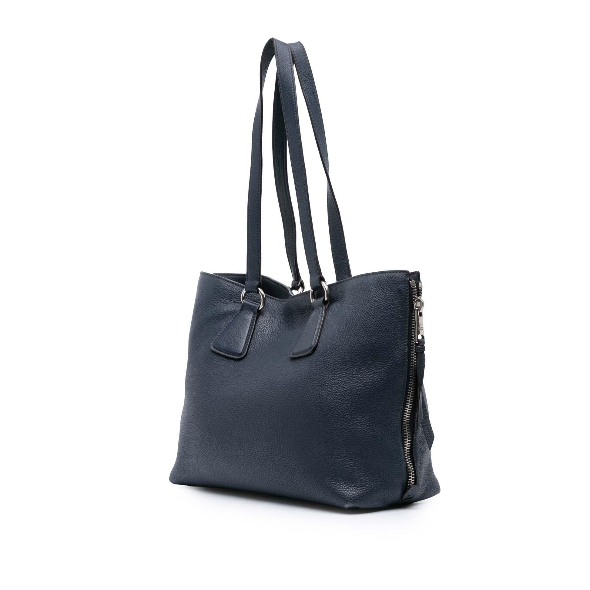 Prada Phenix Side Shopper Tote Vitello Zip Tote Bag