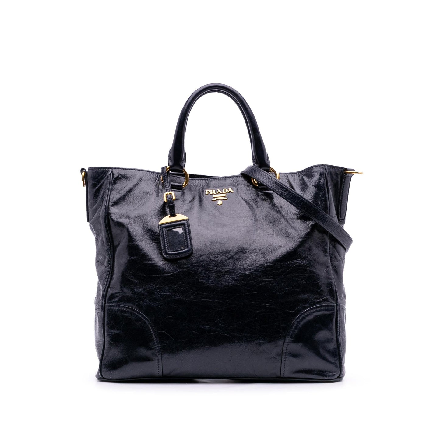 Prada Shine Open Convertible Tote Vitello Tote Bag