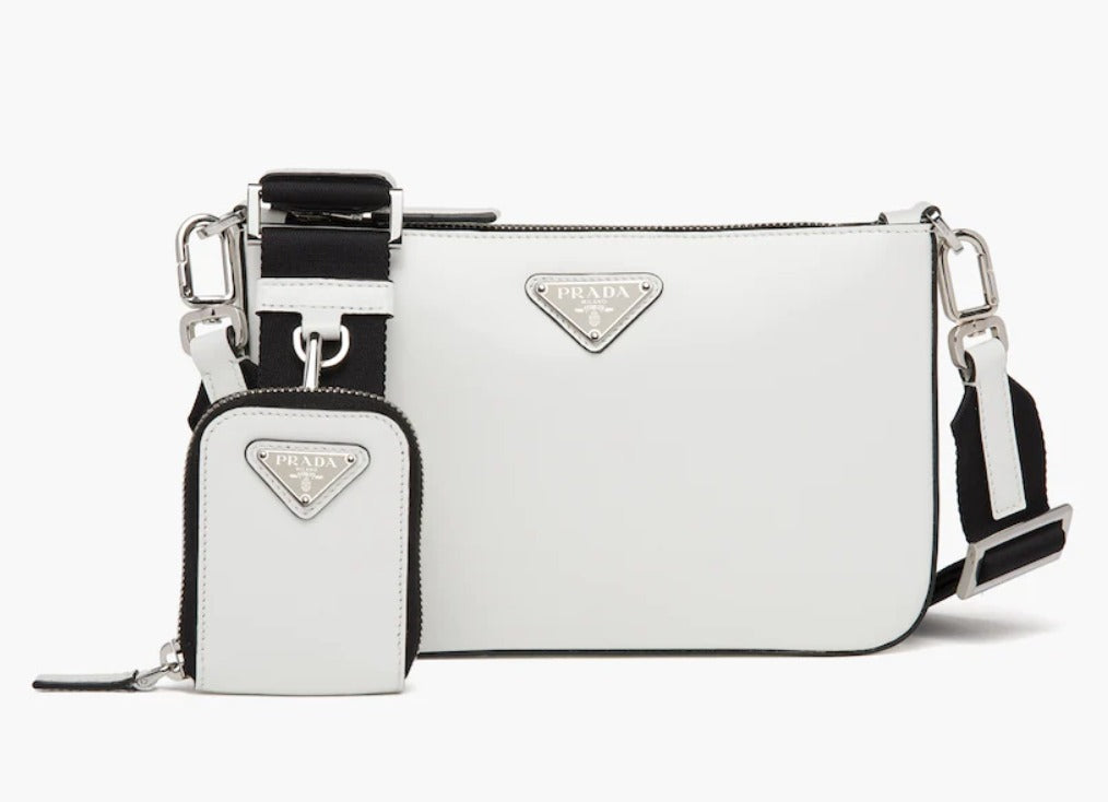 Brushed Shoulder Bag Leather White
