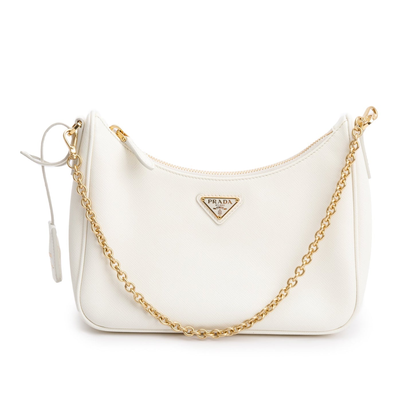 Prada Saffiano Re Edition Shoulder Bag Leather White