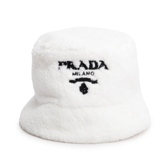 Prada Shearling Hat Handbag White Bucket Bucket Bag