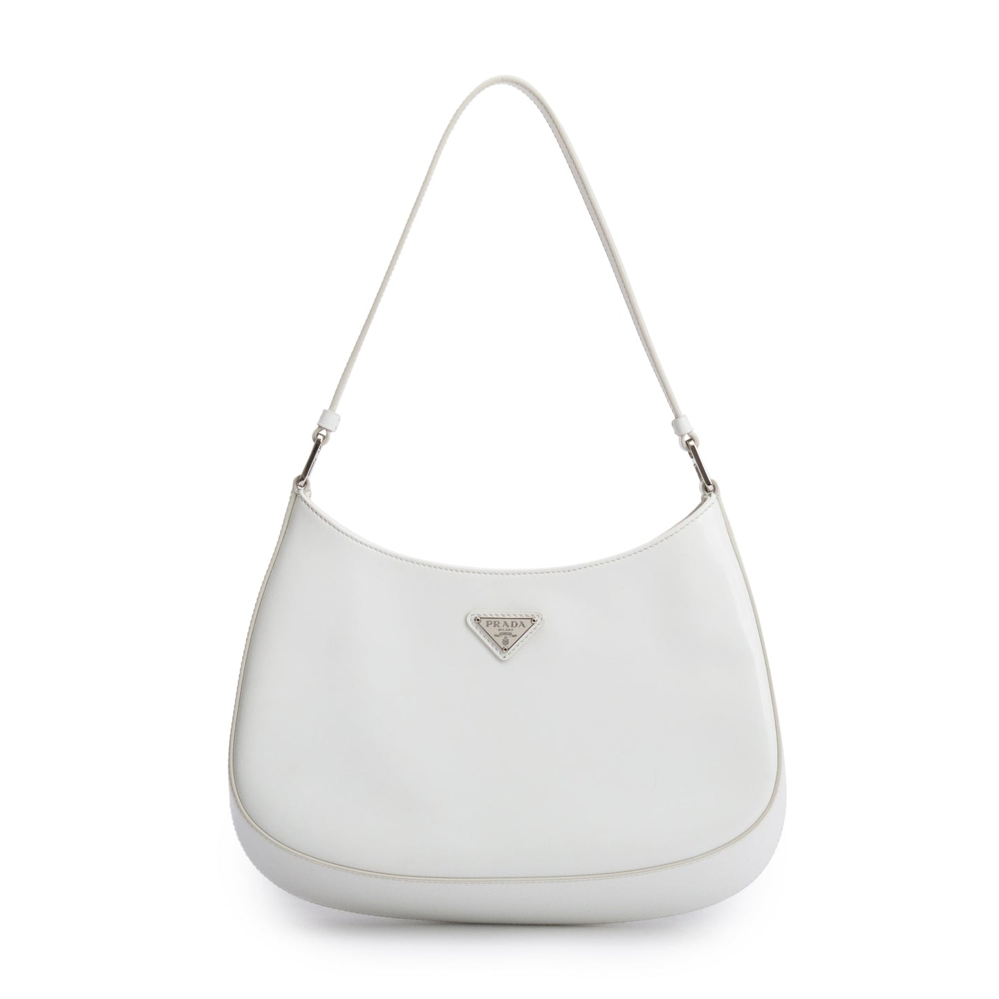 Prada Spazzolato Cleo Bag Leather White Travel Bag