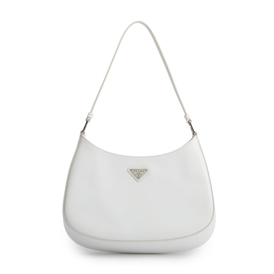 Prada Spazzolato Cleo Bag Leather White Travel Bag