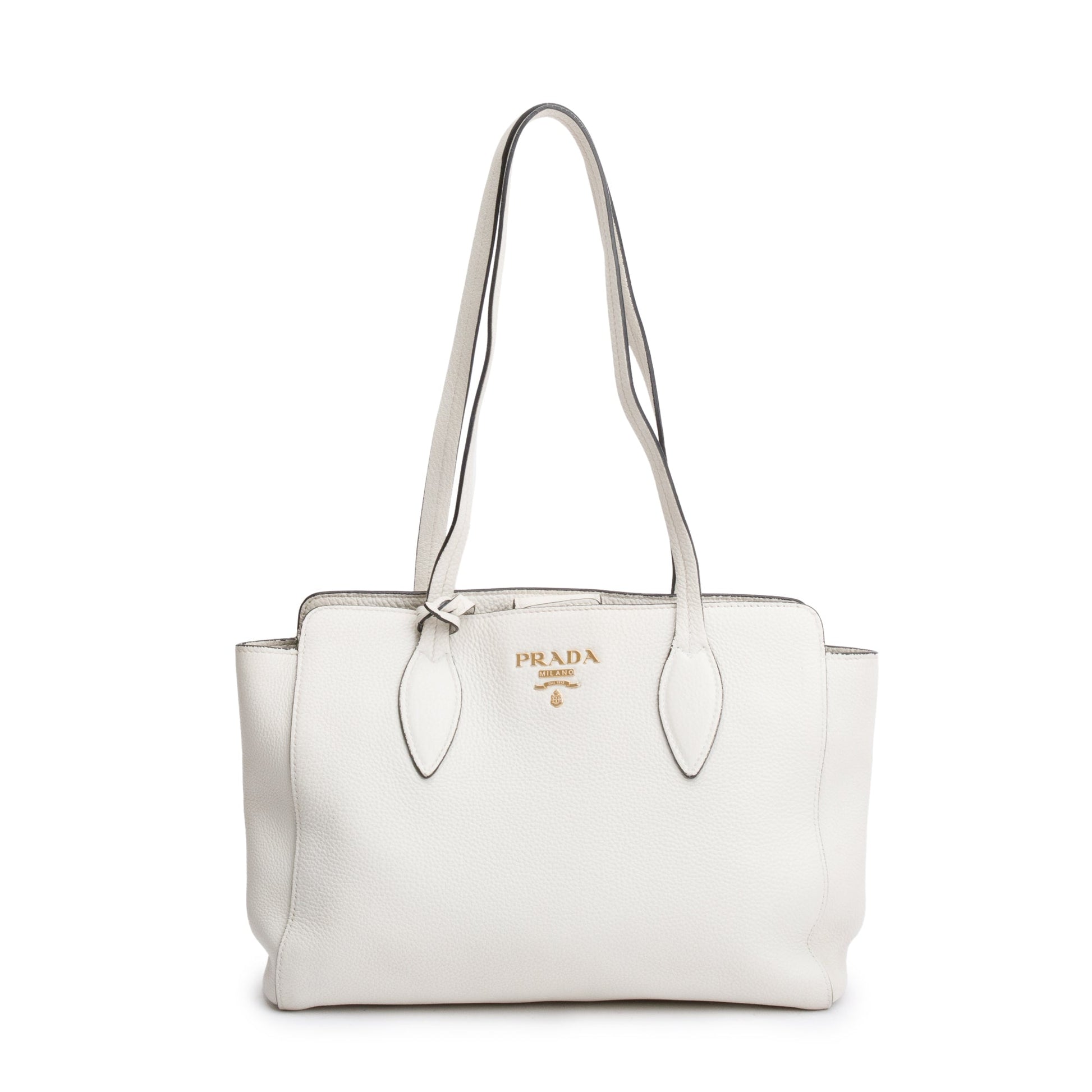 Prada Vitello Phenix Shopping Tote Handbag White Tote Bag
