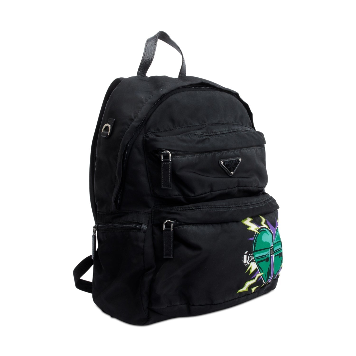 Prada X Universal Studios Tessuto Frankenstein Heart Backpack Nylon Black