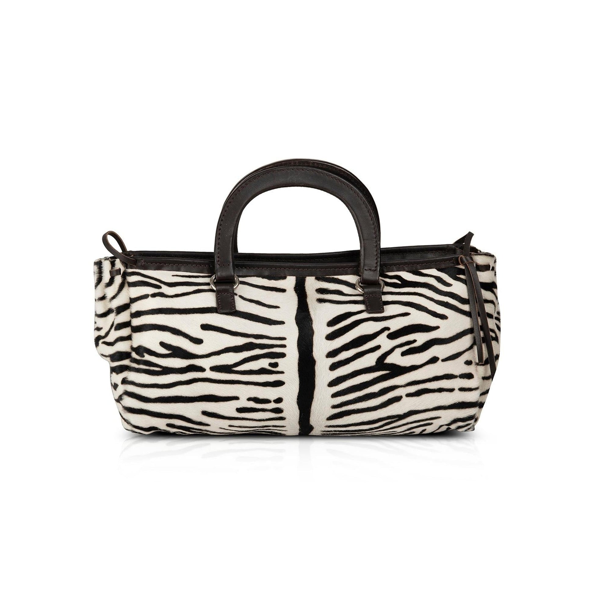 Prada Zebra Print Pony Hair Handle Bag Travel Bag