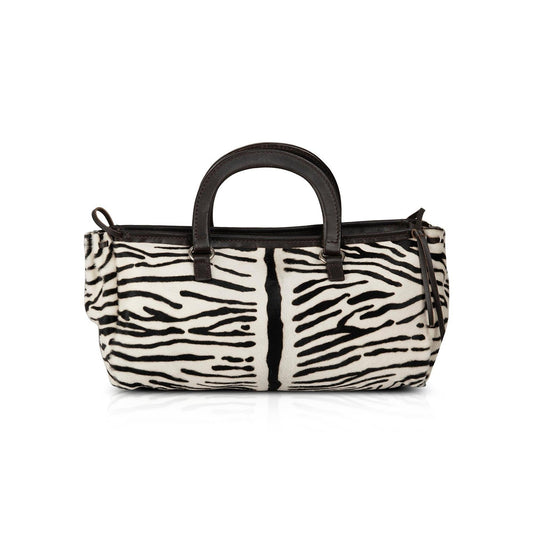 Prada Zebra Print Pony Hair Handle Bag Travel Bag