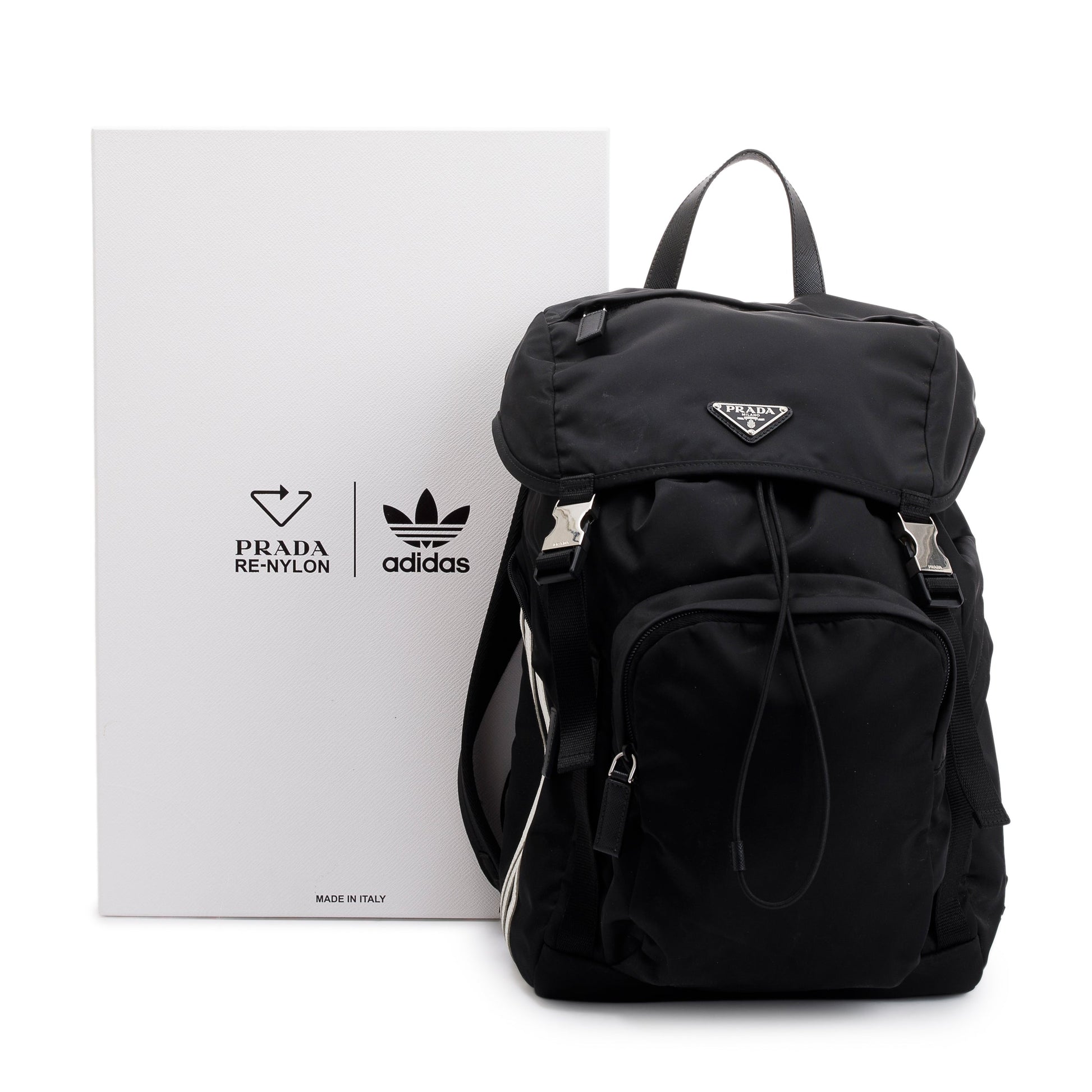 Prada X Adidas Re And Saffiano Backpack Handbag Leather Nylon