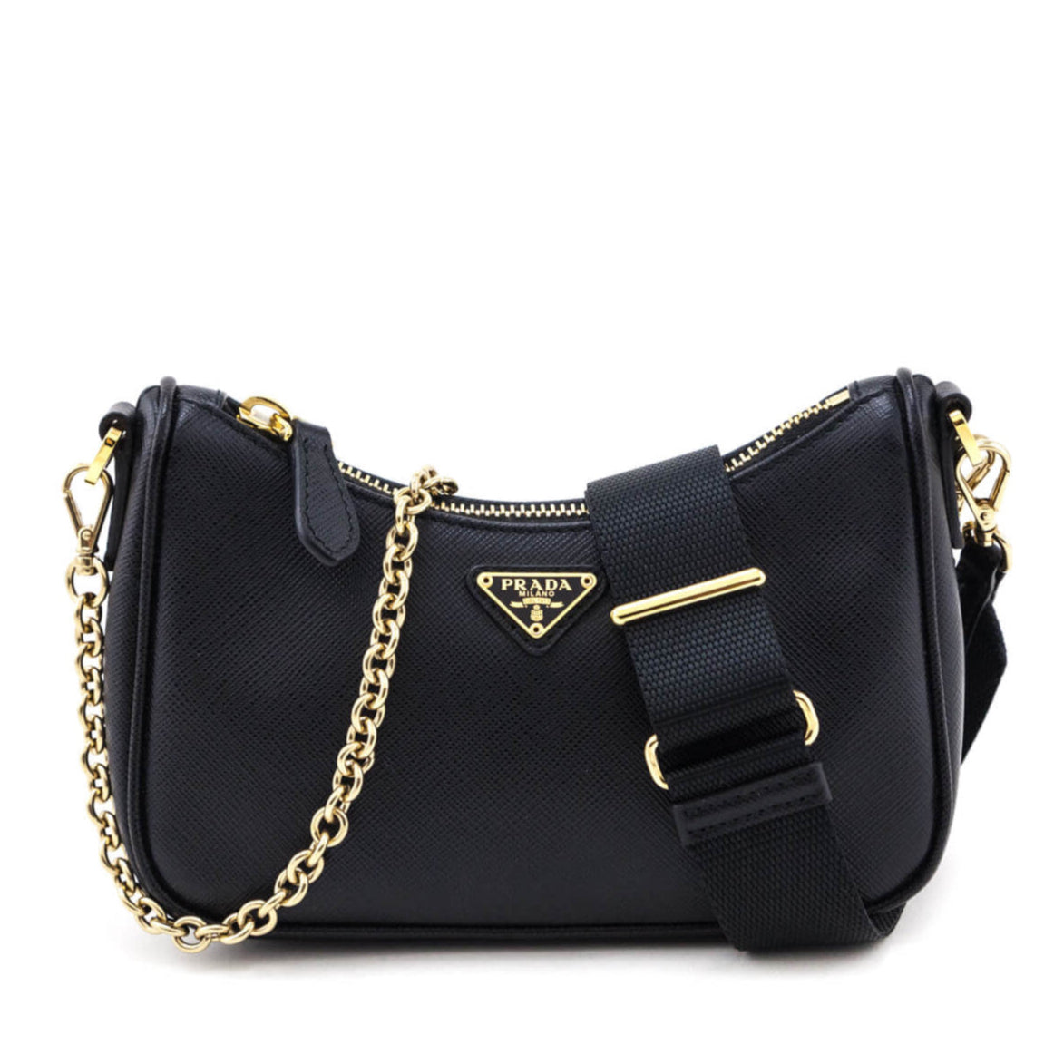 Prada Handbag Lux Shoulder Bag Saffiano Black Mini