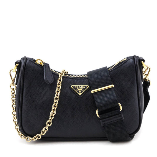 Prada Handbag Lux Shoulder Bag Saffiano Black Mini