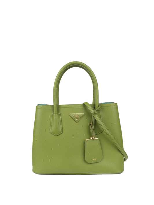 Prada Handbag Double Bag Green Medium