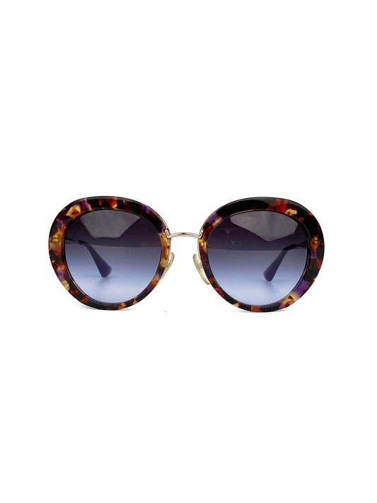 Prada Handbag Round Tortoiseshell Sunglasses Large