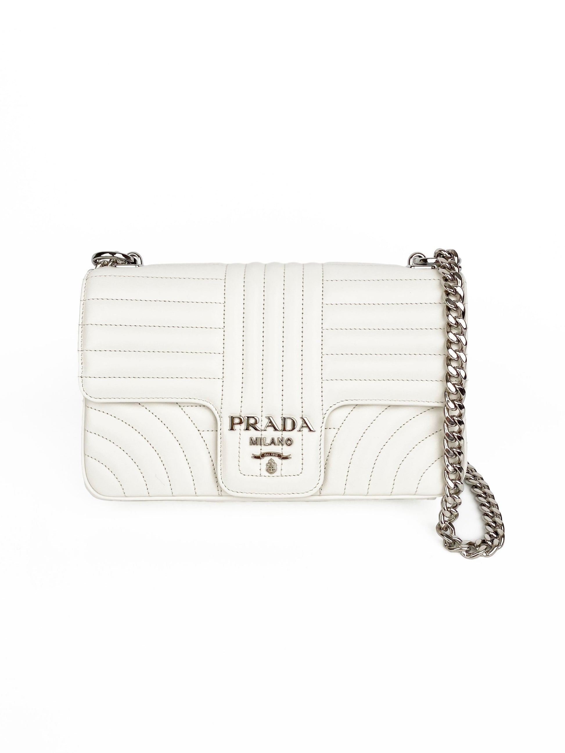 Prada Handbag Diagramme Bag 2 White Large