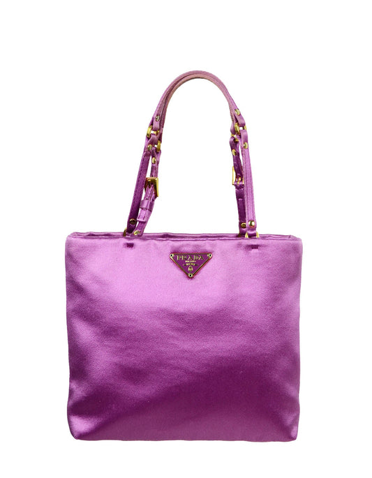 Prada Handbag Magenta Satin Mini Clutch Bag