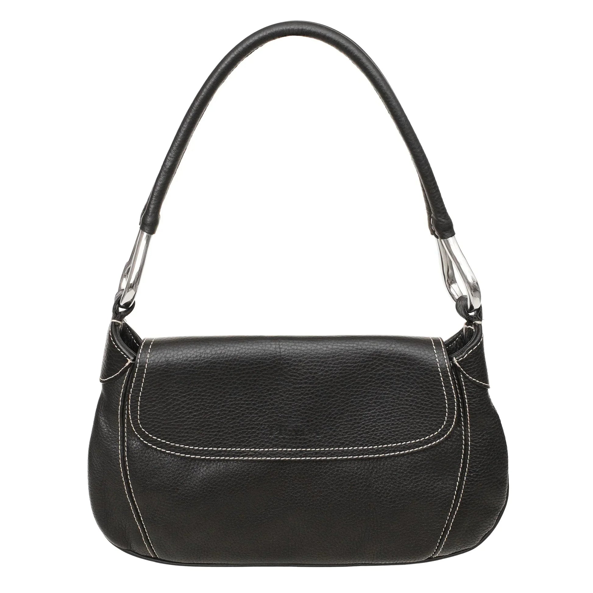 Prada Shoulder Bag SS 3 Leather Metal Vitello Jewelry