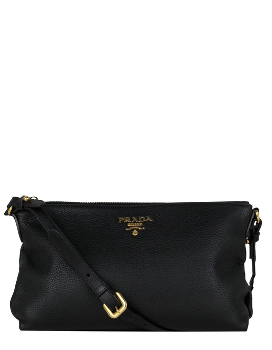 Prada Handbag Daino Crossbody Bag Leather Vitello Black