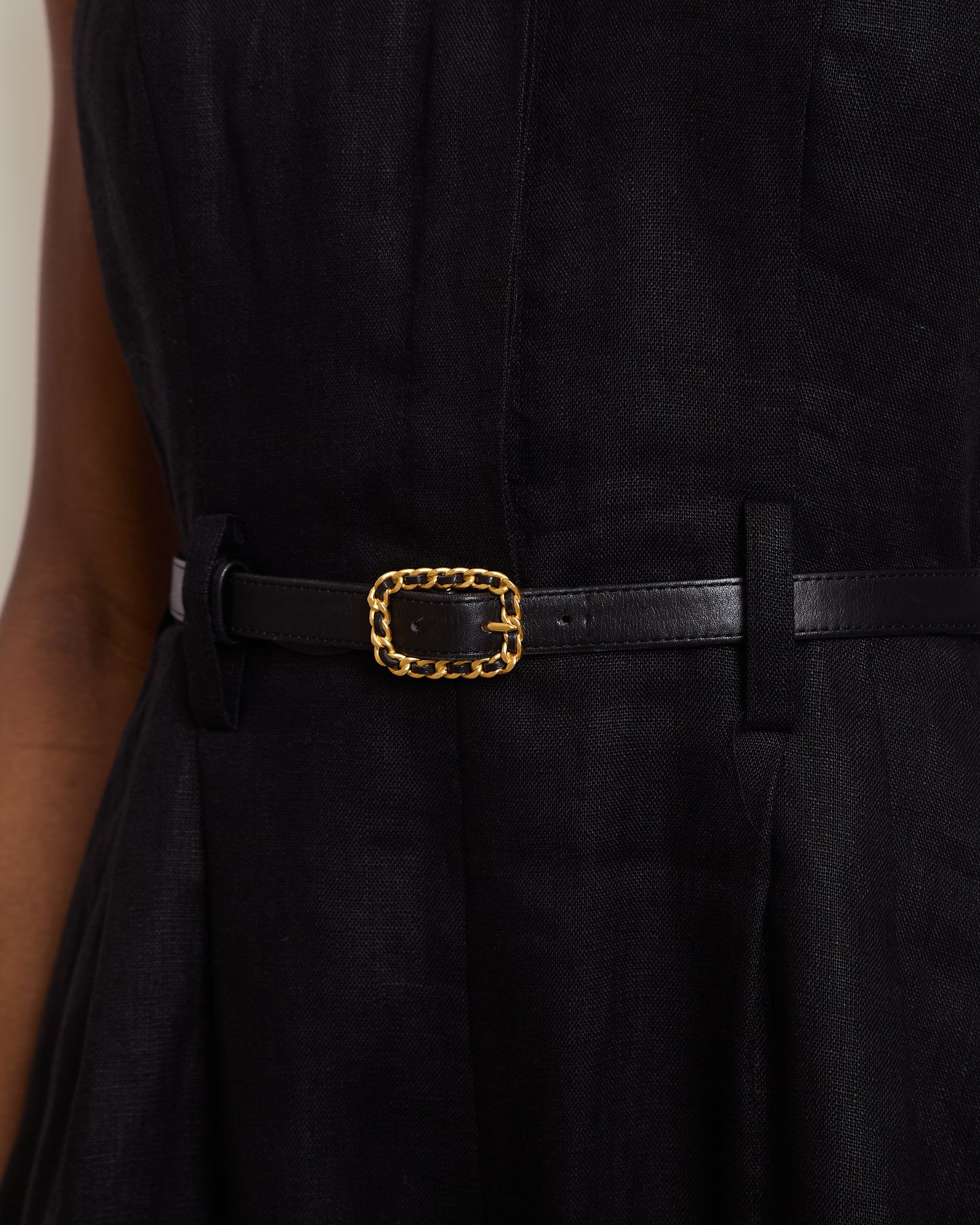 Chanel Collectors Weaved Chain Buckle Belt with Logo Detail Size