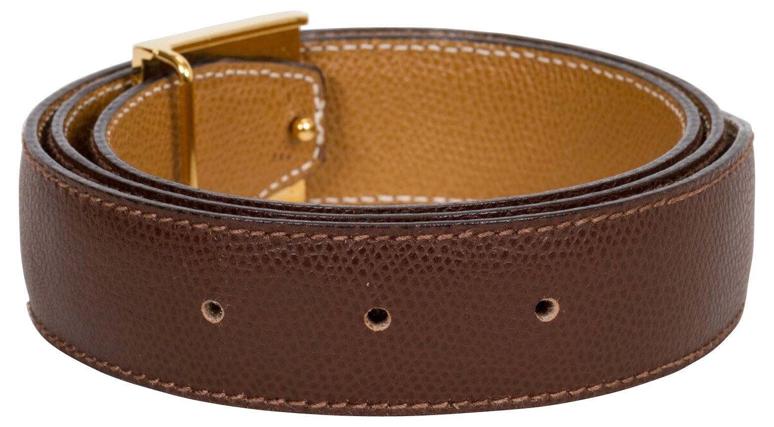 Hermes Lock Reversible Belt Handbag Brown Gold