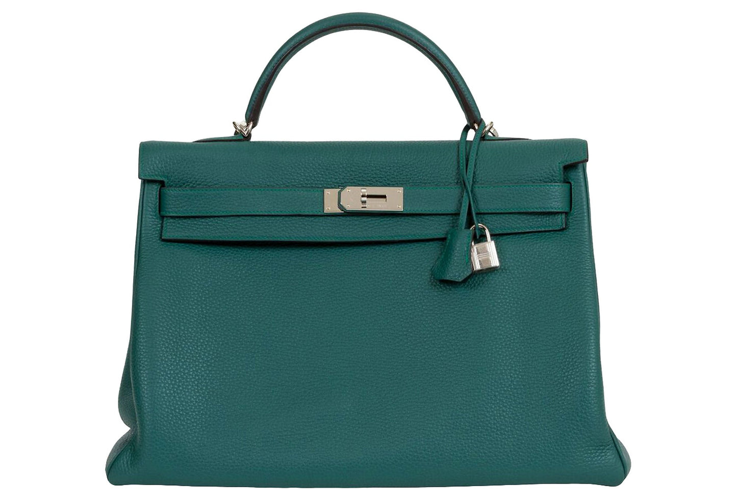 Hermes Malachite Palladium Kelly Handbag Travel Bag
