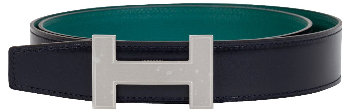 Hermes Malachite Reversible Belt Handbag Blue