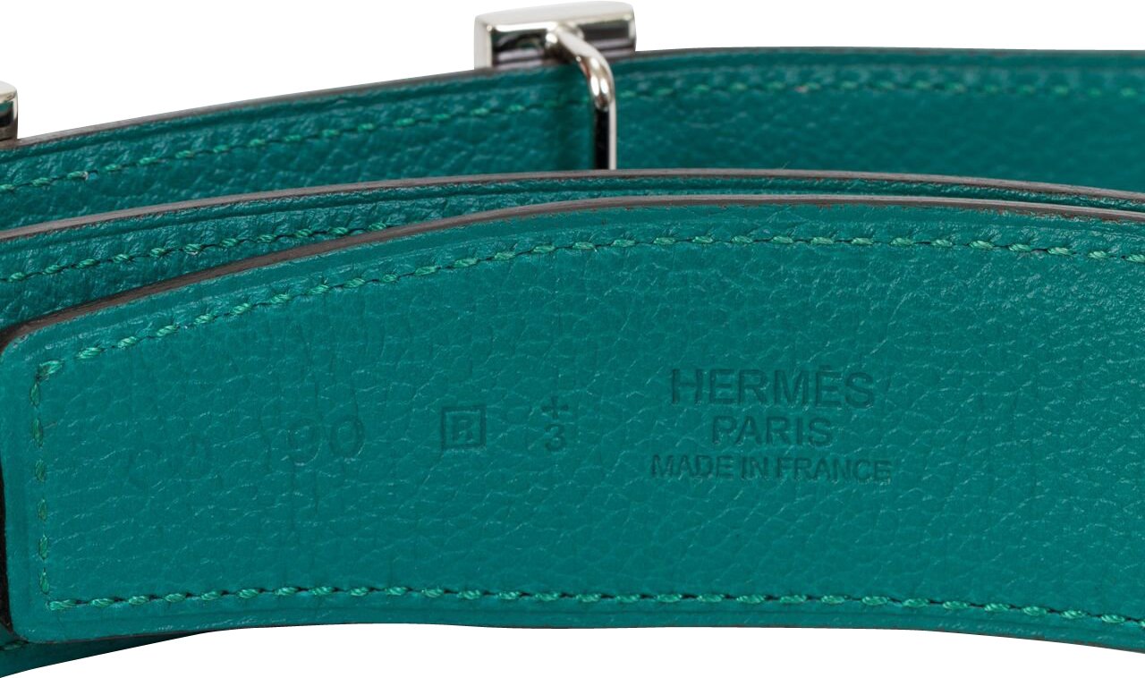 Hermes Malachite Reversible Belt Handbag Blue