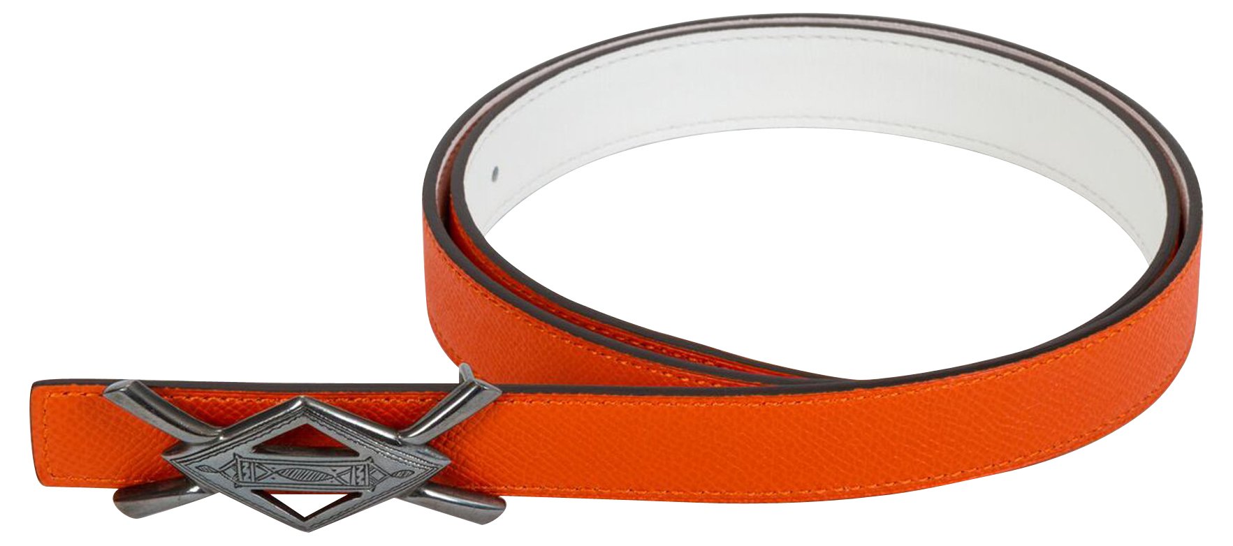 Hermes Rare Tuareg Belt Handbag Silver Orange