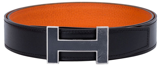 Hermes Belt Handbag Black Orange