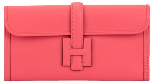 Hermes Rose Azalee Jige Elan Handbag Travel Bag