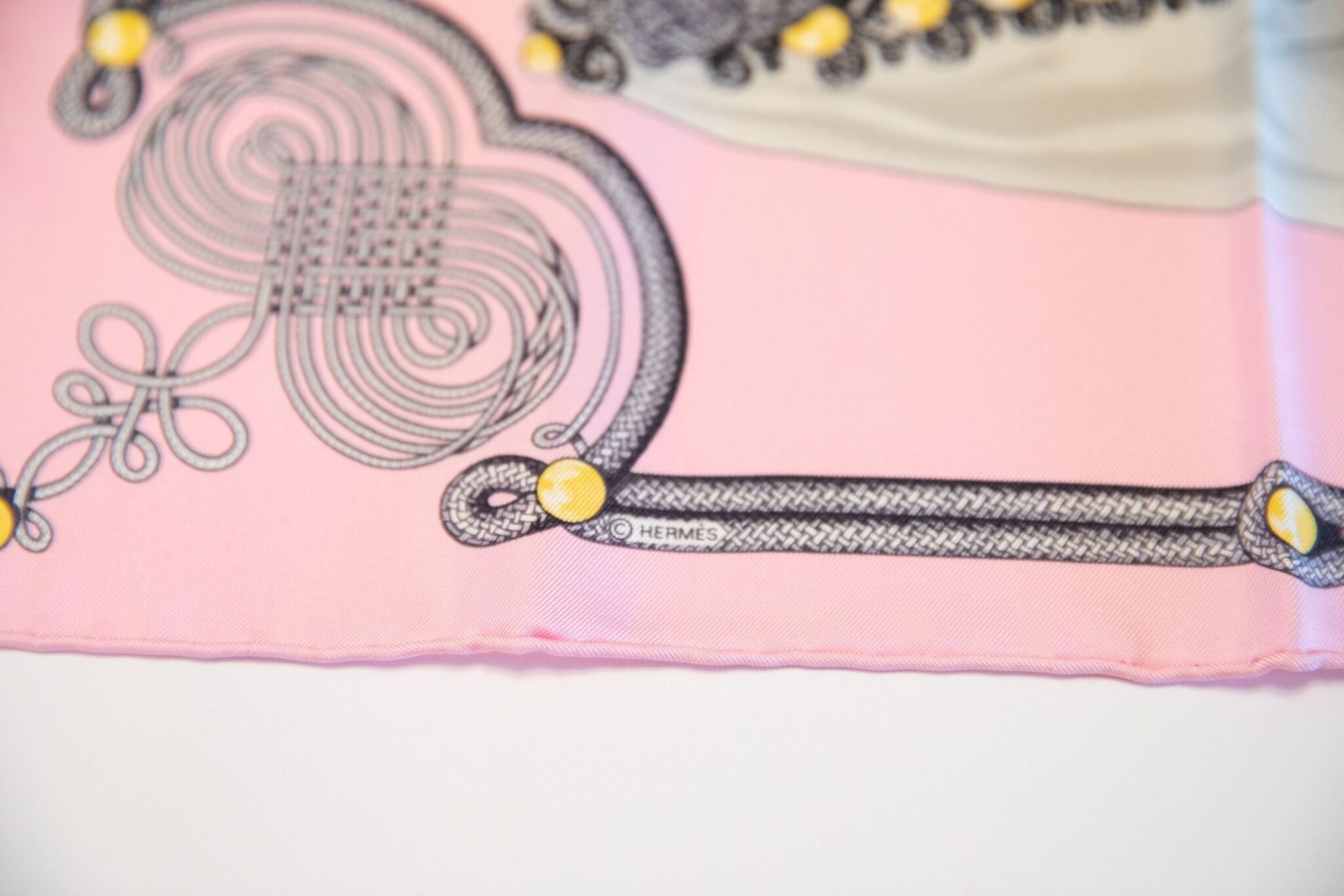 Hermes Brandebourg Pochette Silk Handbag Pink Travel Bag