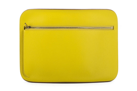 Hermes Lemon Epsom Clutch Yellow Clutch Bag